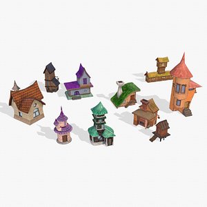 Toon buildings pack v2 3D model