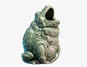 3D Ornate Toad Frog opened
