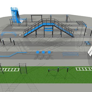 3D fitness workout gym outdoor