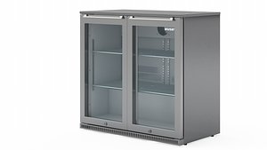 Husky Double Glass Door Alfresco Bar Drinks Chiller 3D model