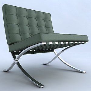 barcelona chair stool 3d model