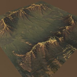 3d mountain terrain model