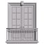 Classical facade window with a French balcony 3D model
