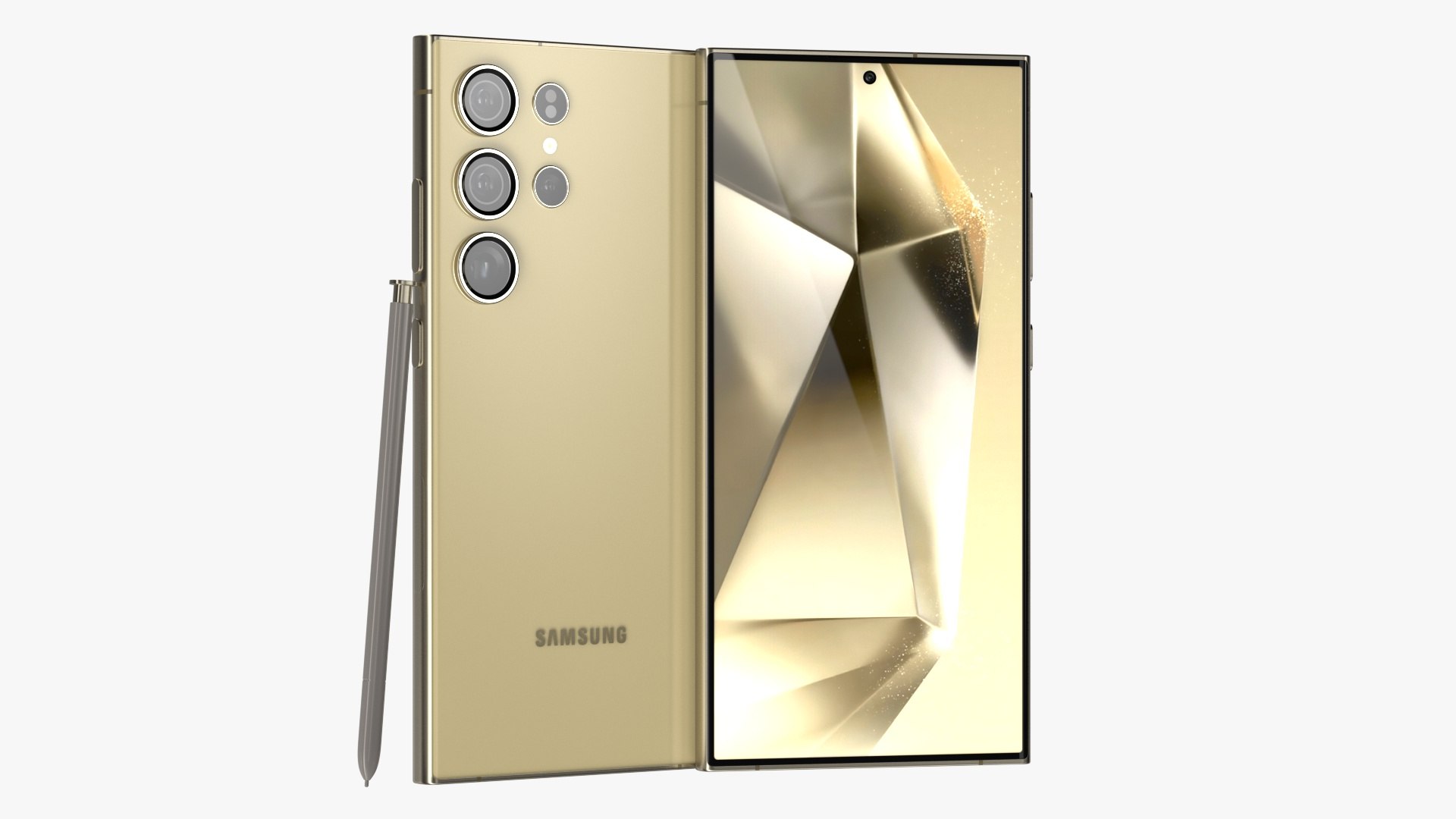 Samsung Galaxy S24 Ultra Titanium Yellow 3D Model - TurboSquid 2160756