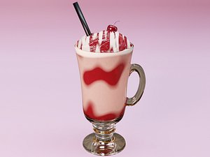milkshake milk strawberry model