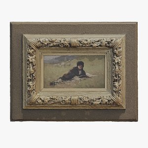 3d Scan Old Painting with baroque frame 3D