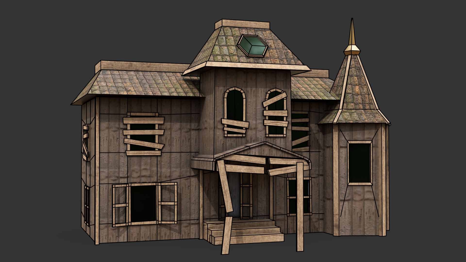 3D Game Ready Low Poly House 2 Model - TurboSquid 1737120