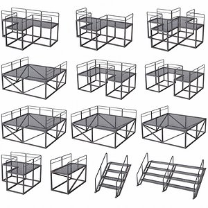 Set of 13 Modular Military Platforms