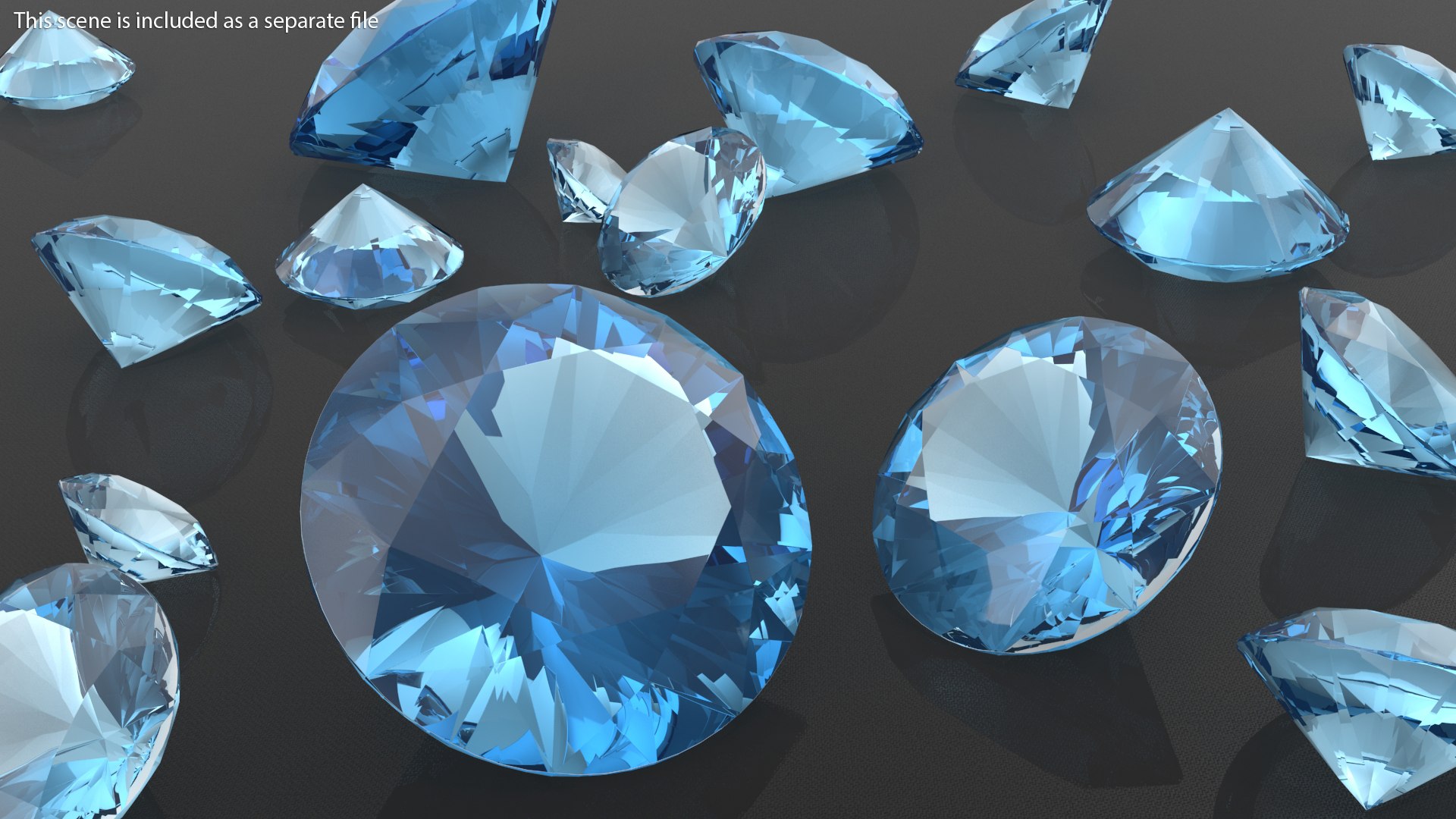 Round Brilliant Cut Blue Topaz 3D model - TurboSquid 1848321