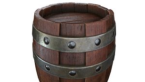 wooden barrel 3D