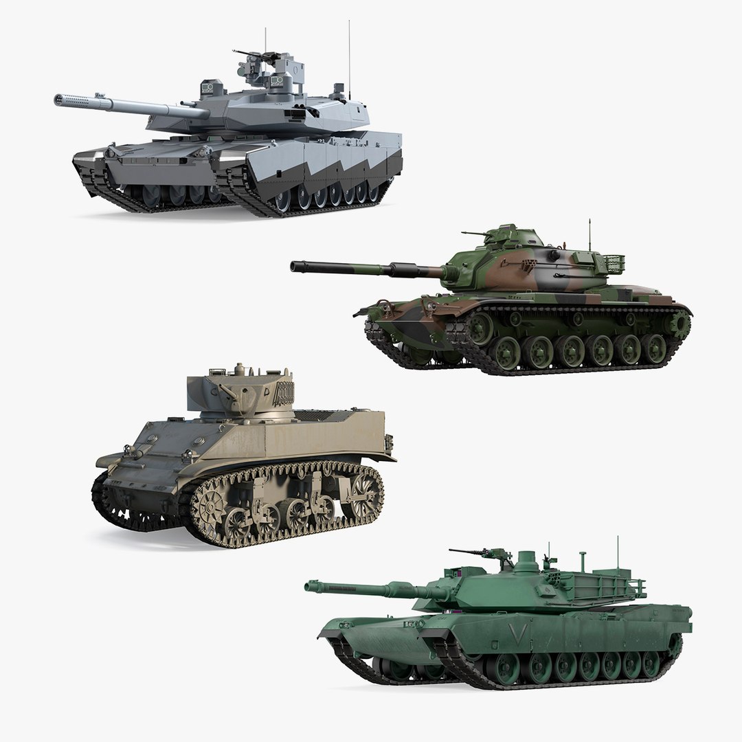 Rigged US Tanks Collection 3 3D model preview