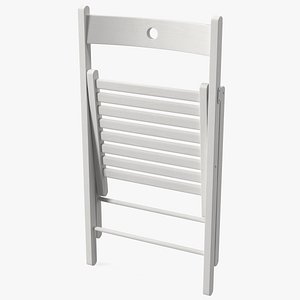 Folding Chair White Closed 3D model