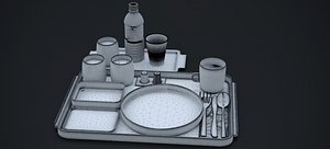 AIRLINES PREMIUM ECONOMY DINING SET 2023 3D model