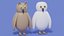 Cartoon-Eule und Schnee-Eule