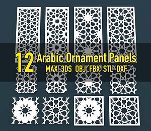 Collection of Arabic ornament panels CNC