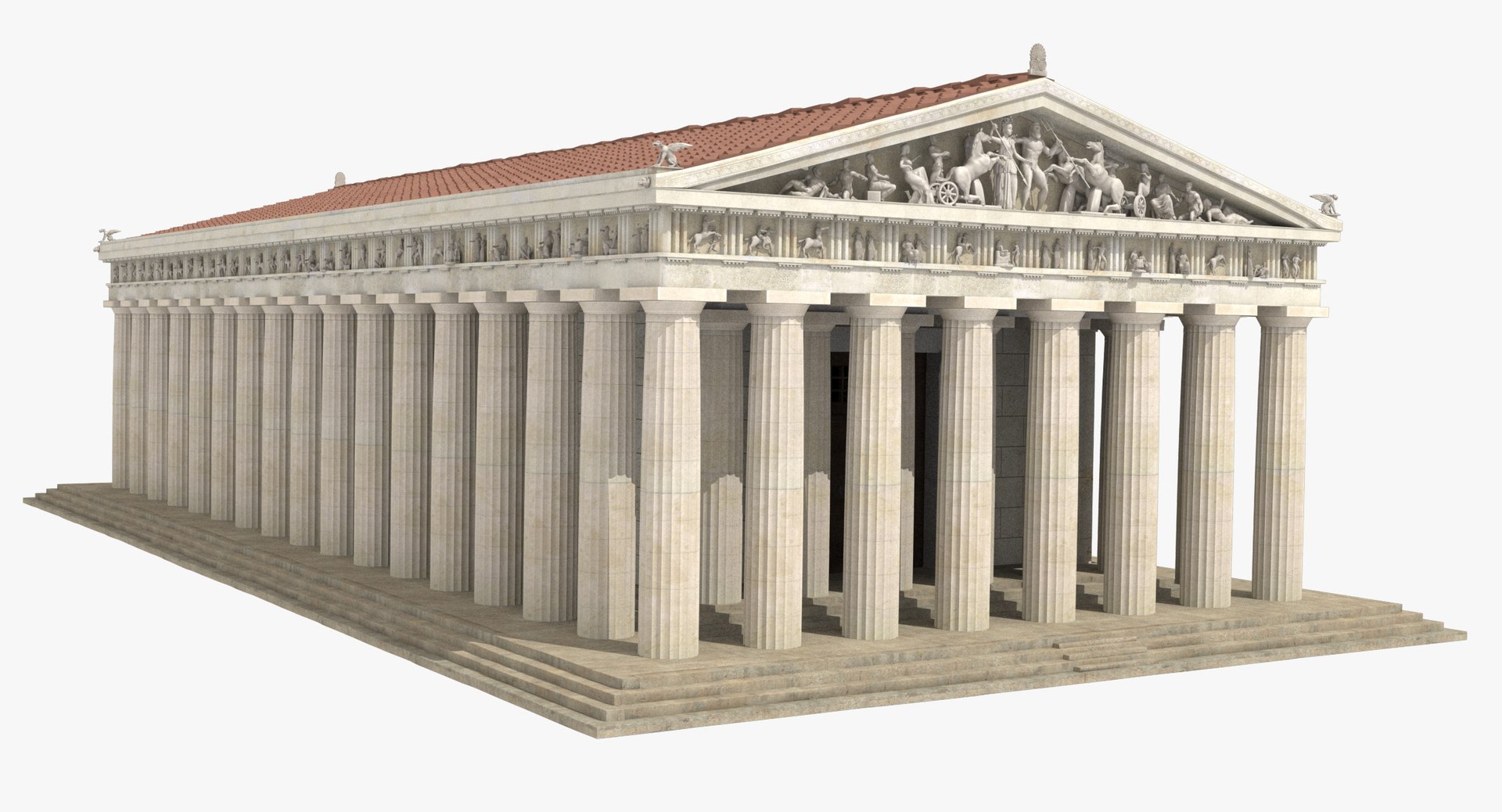 3d Parthenon Temple Landmark Model