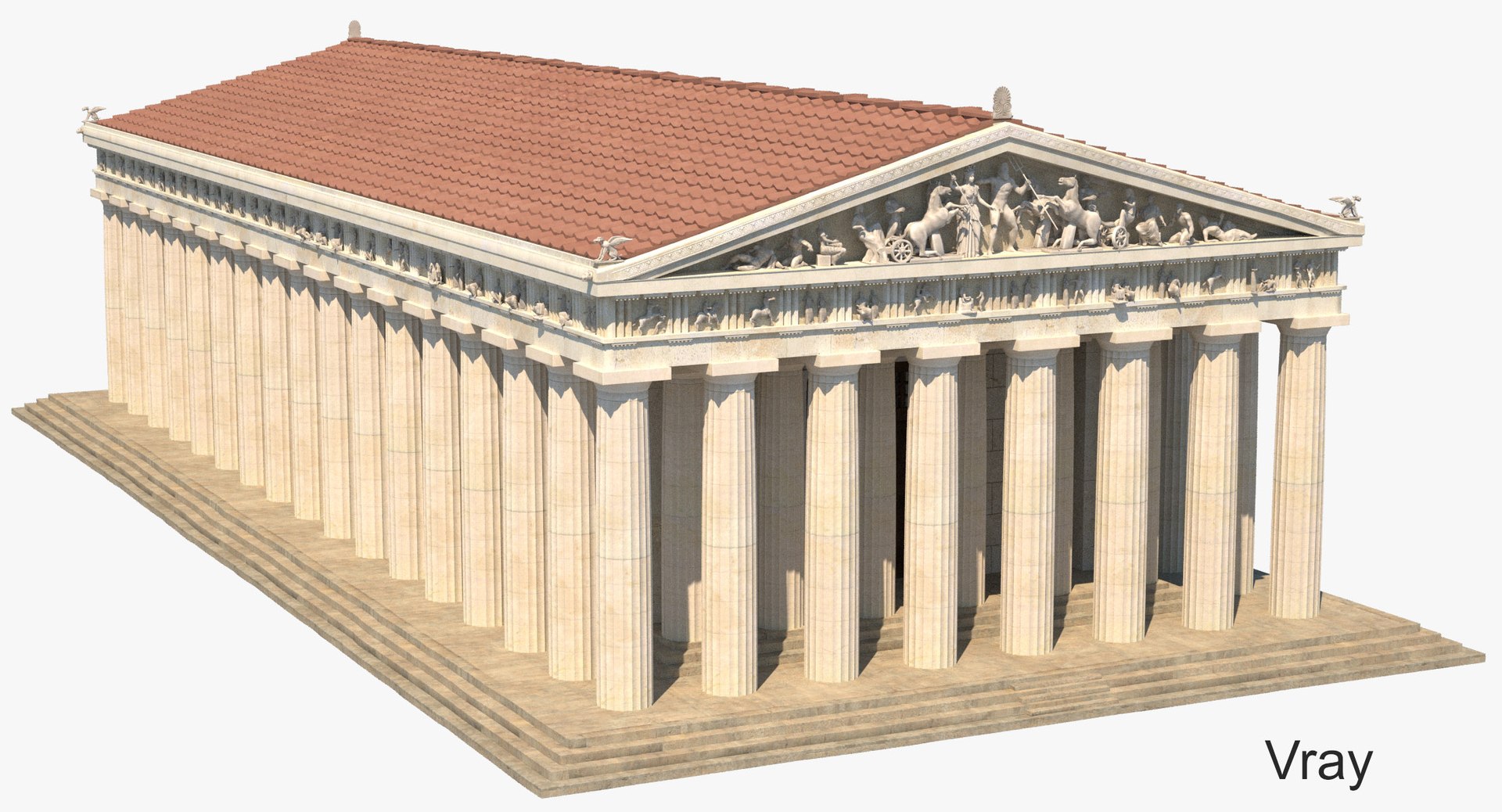 3d Parthenon Temple Landmark Model