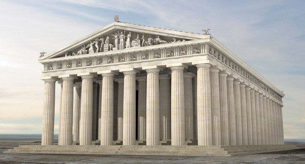 3d parthenon temple landmark model