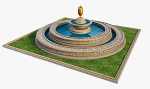 3D Classic Urn Fountain model