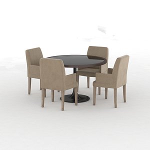 classical table glass chair 3d max