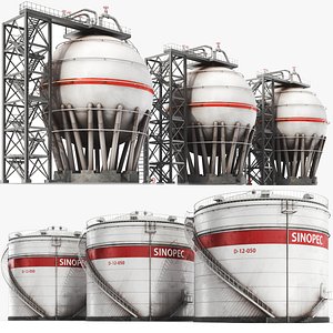 Two Detailed Oil Storages 3D model