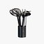 Modern Stainless Steel Kitchen Utensils Set with Holder