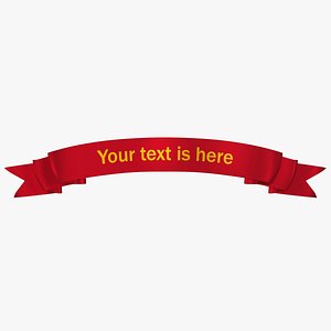 Ribbon Banner Curved Red