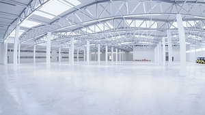 3D Industrial Warehouse Interior 2b model