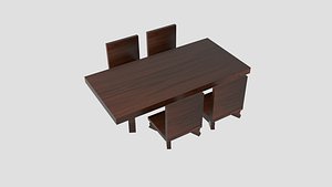3D Japanese Table Set Curve Centre model
