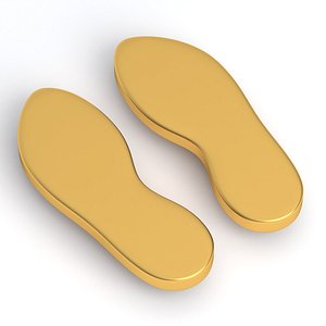 3D shoe print 02 gold