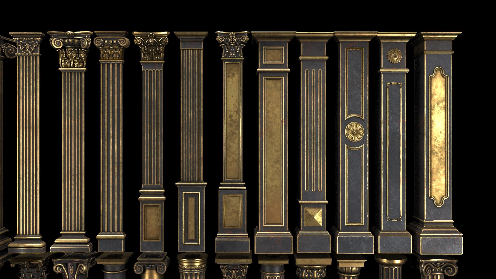 3D Collection Of Classical Columns Model - TurboSquid 1747649