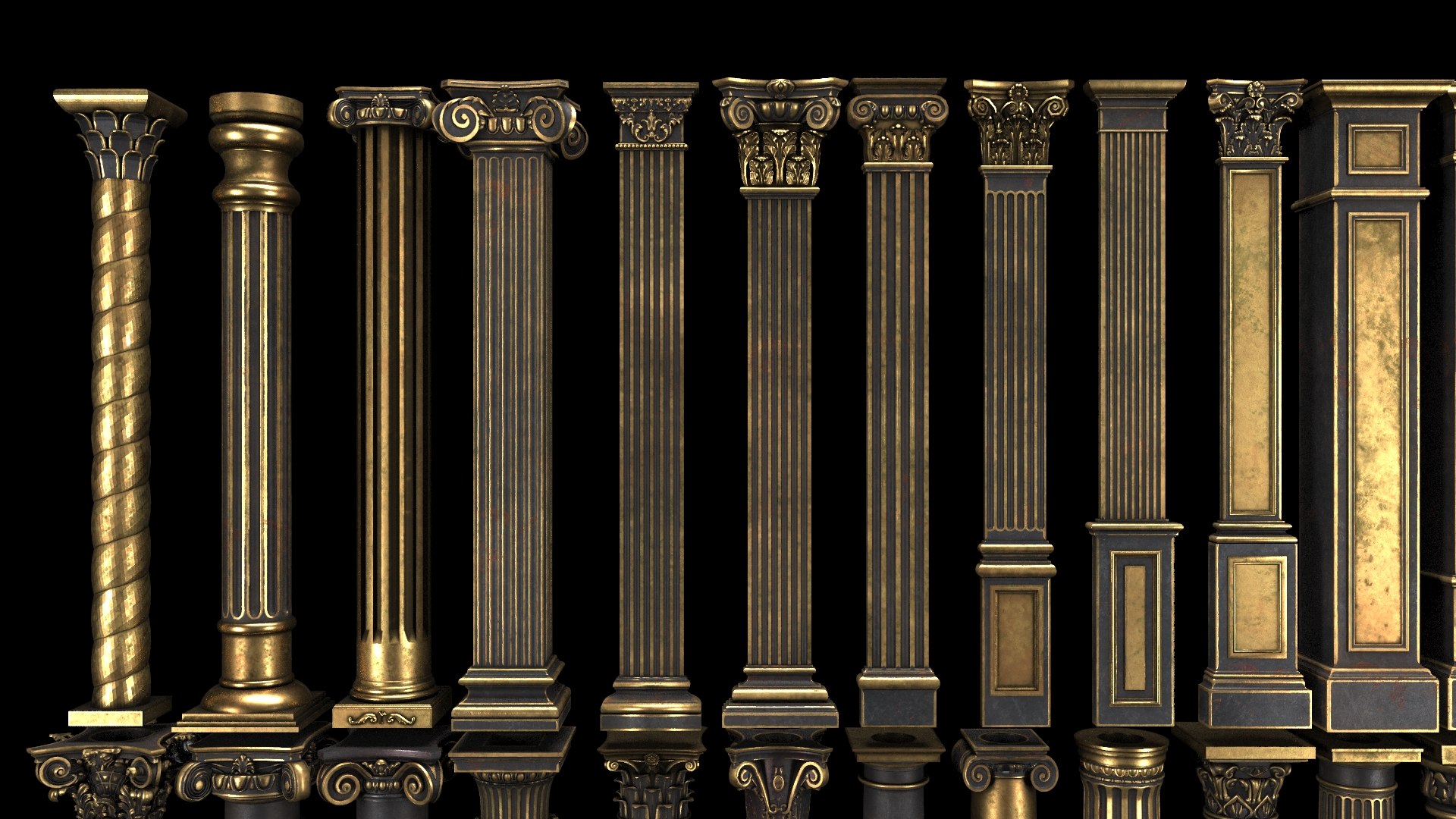 3D Collection Of Classical Columns Model - TurboSquid 1747649