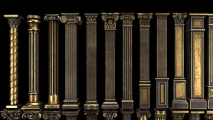 3D Collection of classical columns model