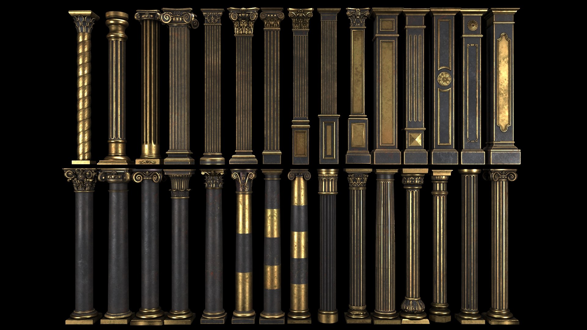 3D Collection Of Classical Columns Model - TurboSquid 1747649