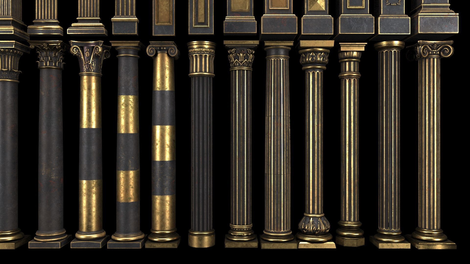 3D Collection Of Classical Columns Model - TurboSquid 1747649