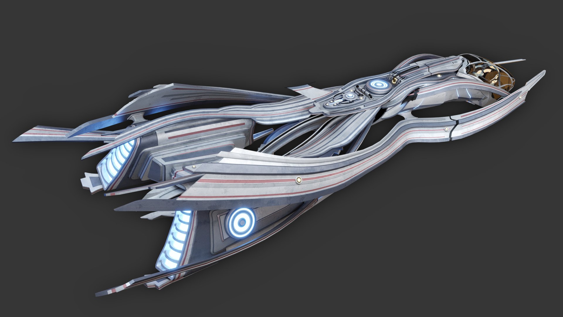 Small Scifi Starship 3D Model - TurboSquid 1623446
