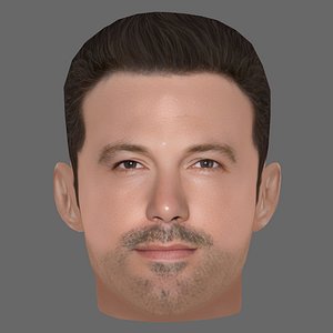 3D Ben Affleck Head - Low poly head for game Low-poly