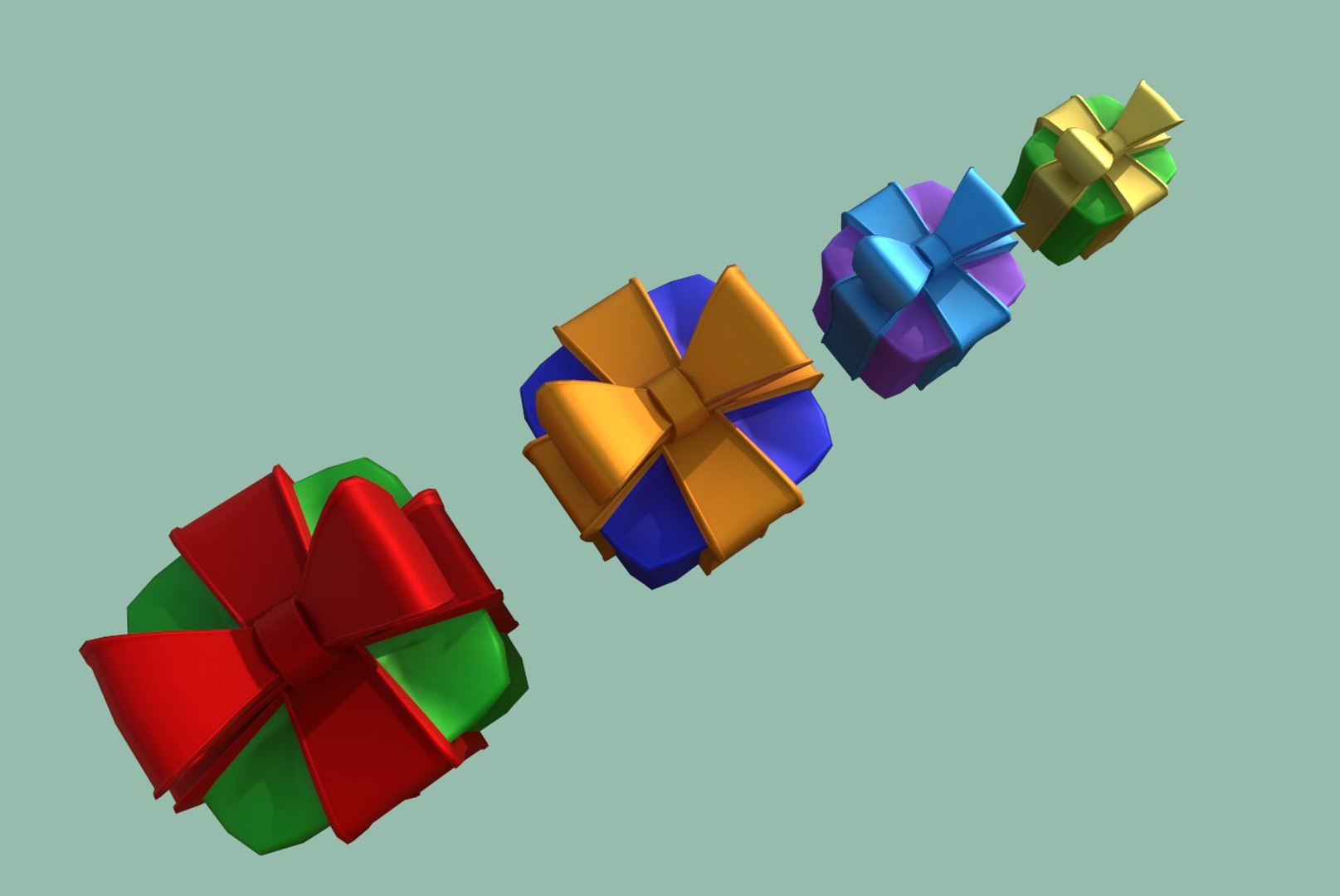 3D gift ribbon holiday model - TurboSquid 1631682