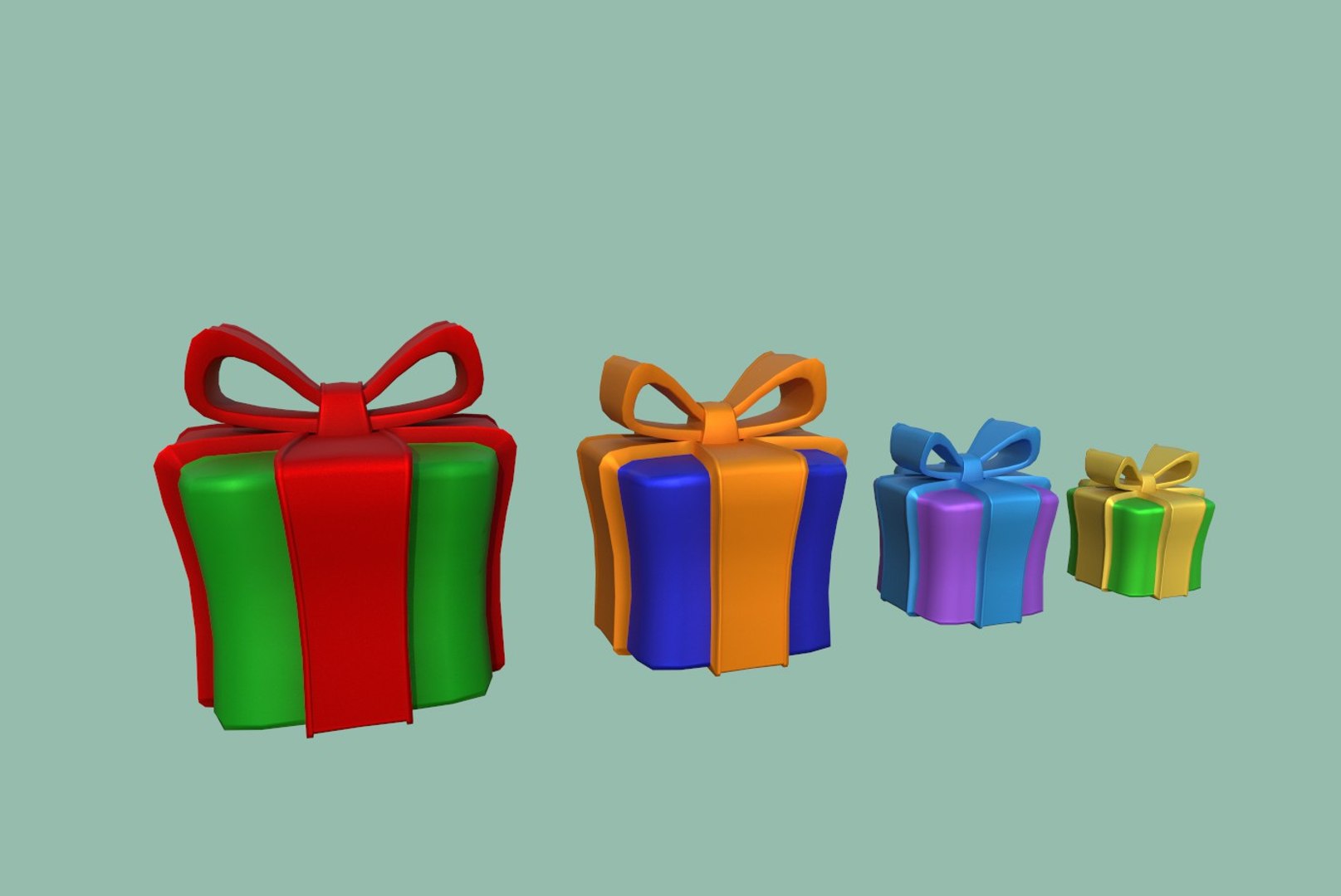 3D gift ribbon holiday model - TurboSquid 1631682