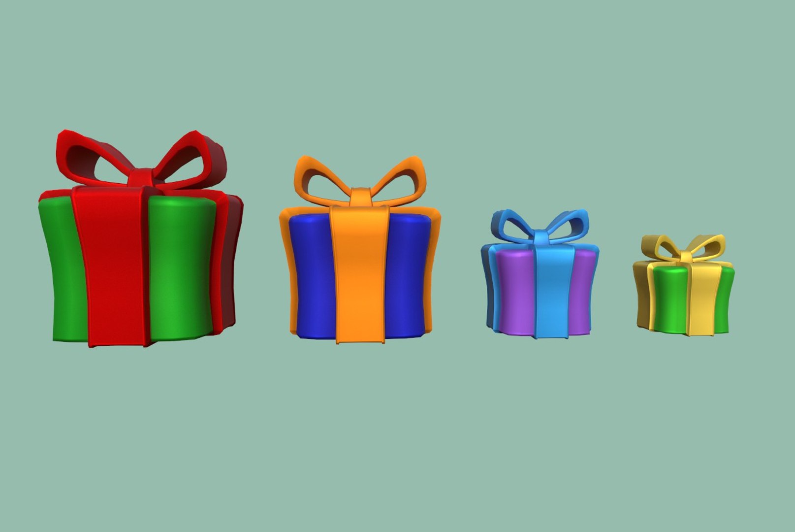 3D gift ribbon holiday model - TurboSquid 1631682