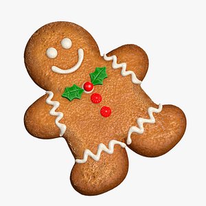 3D Christmas Gingerbread Man Cookie model