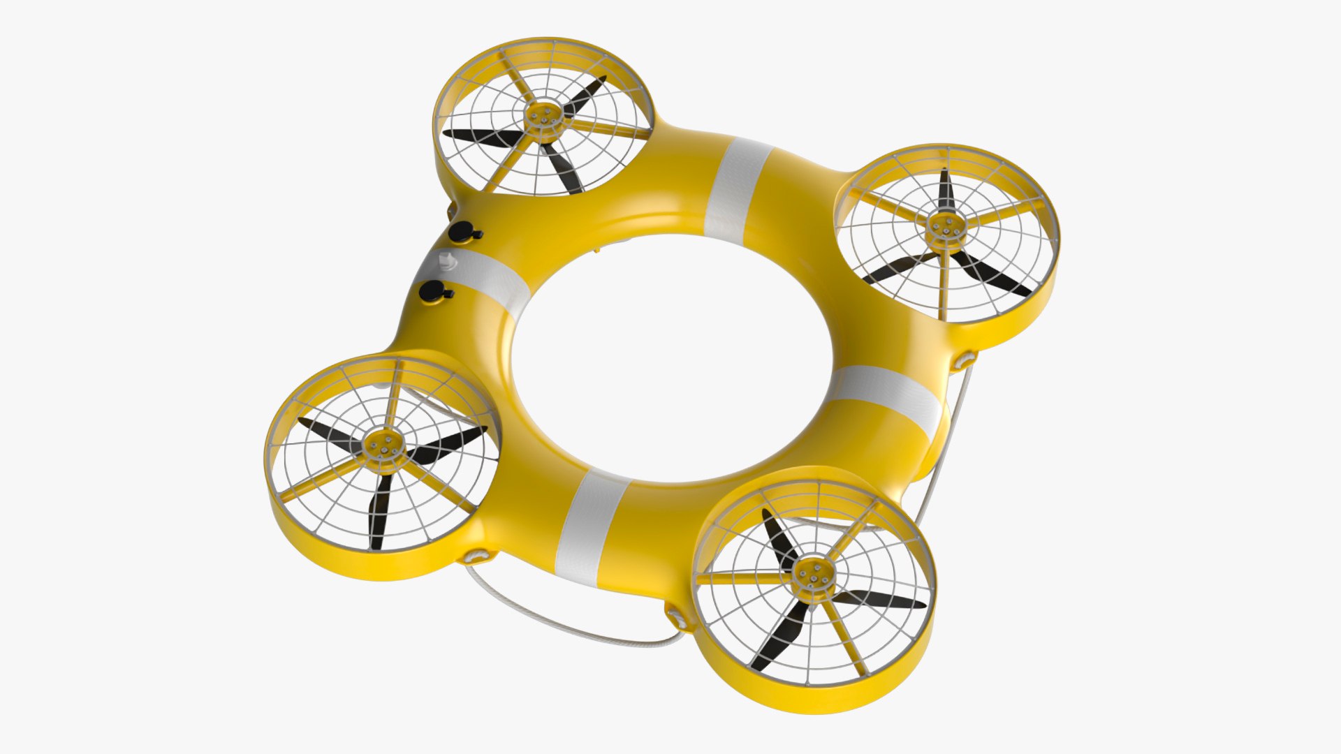 Water Rescue Drone Yellow 3D model preview