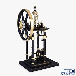 3D model vertical steam engine v