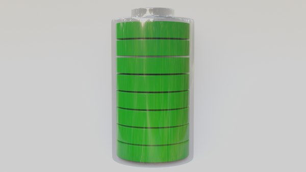 glass battery with charge divisions 3D model 3D model