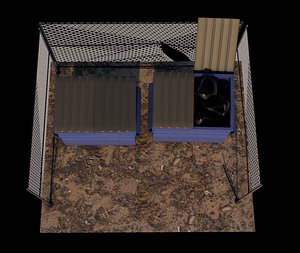 3D dumpster trash dump container