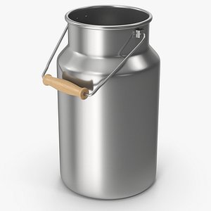 3D Steel Milk Can model