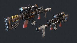 3D Stylized FN SCARL PBR Gun