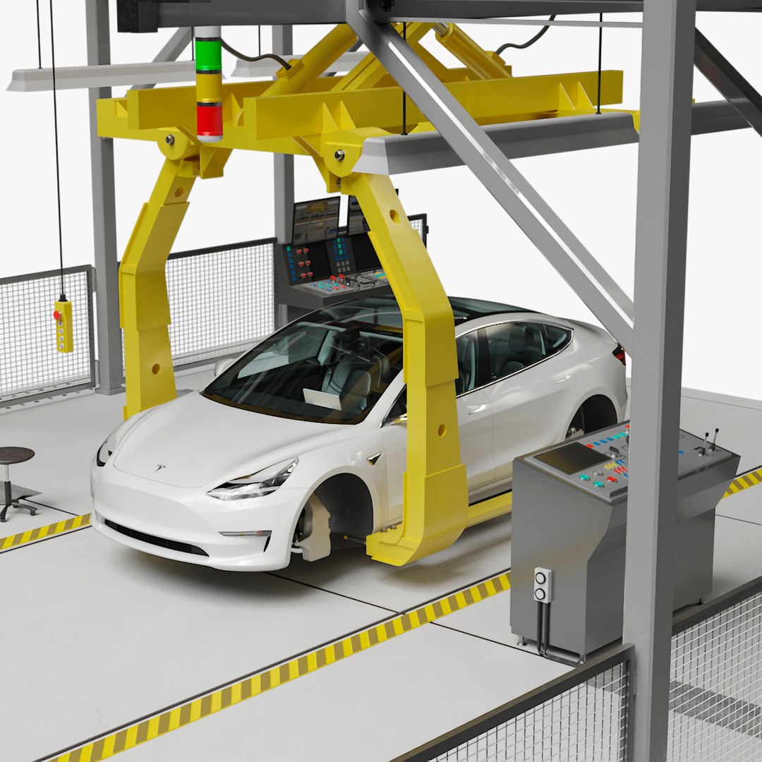 Tesla Assembly Line 3D model preview