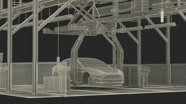 modelo 3d Línea de montaje de Tesla - TurboSquid 2322246