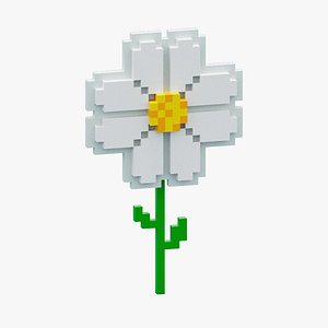 Voxel Daisy Flower 3D model